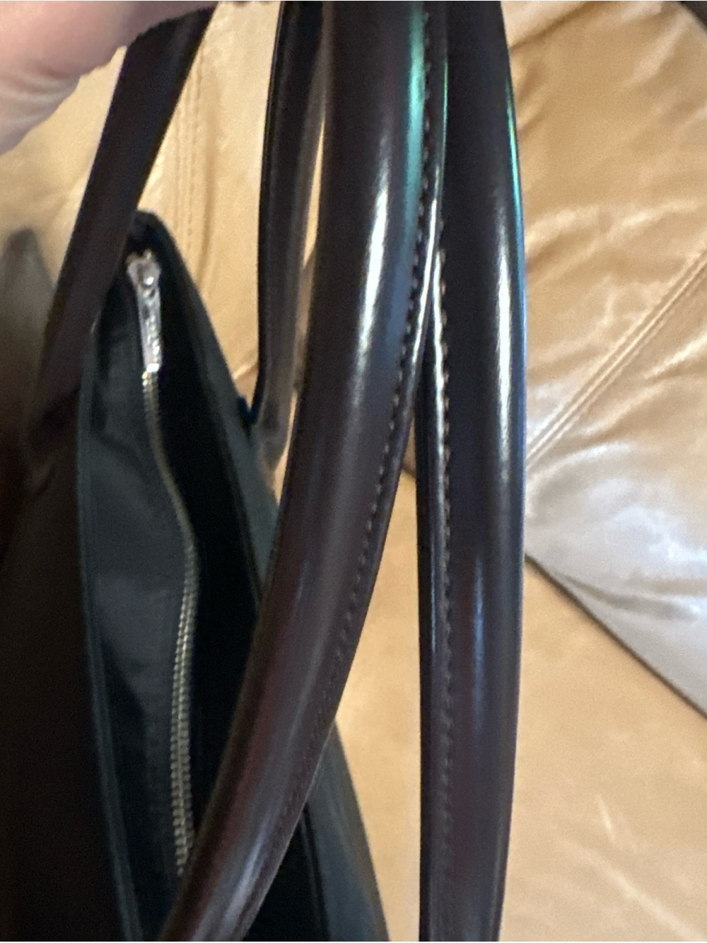 Burberry XL Blue Label Nylon Black Zippered Tote - Picture 8 of 12